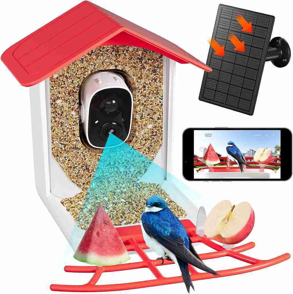 Relassy Smart Bird Feeder Camera with AI Identify Bird Species, Wild Bird Watching Camera with Solar Panel, Live View, Instant Notifications Relassy Smart Bird Feeder Camera with AI Identify Bird Species, Wild Bird Watching Camera with Solar Panel, Live View, Instant Notifications