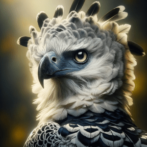 Detailed close-up of Harpy Eagle's face