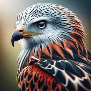 Close-up detail of Red Kite bird's head