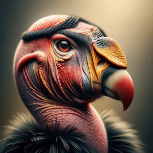 Detailed image of a California Condor's distinctive features