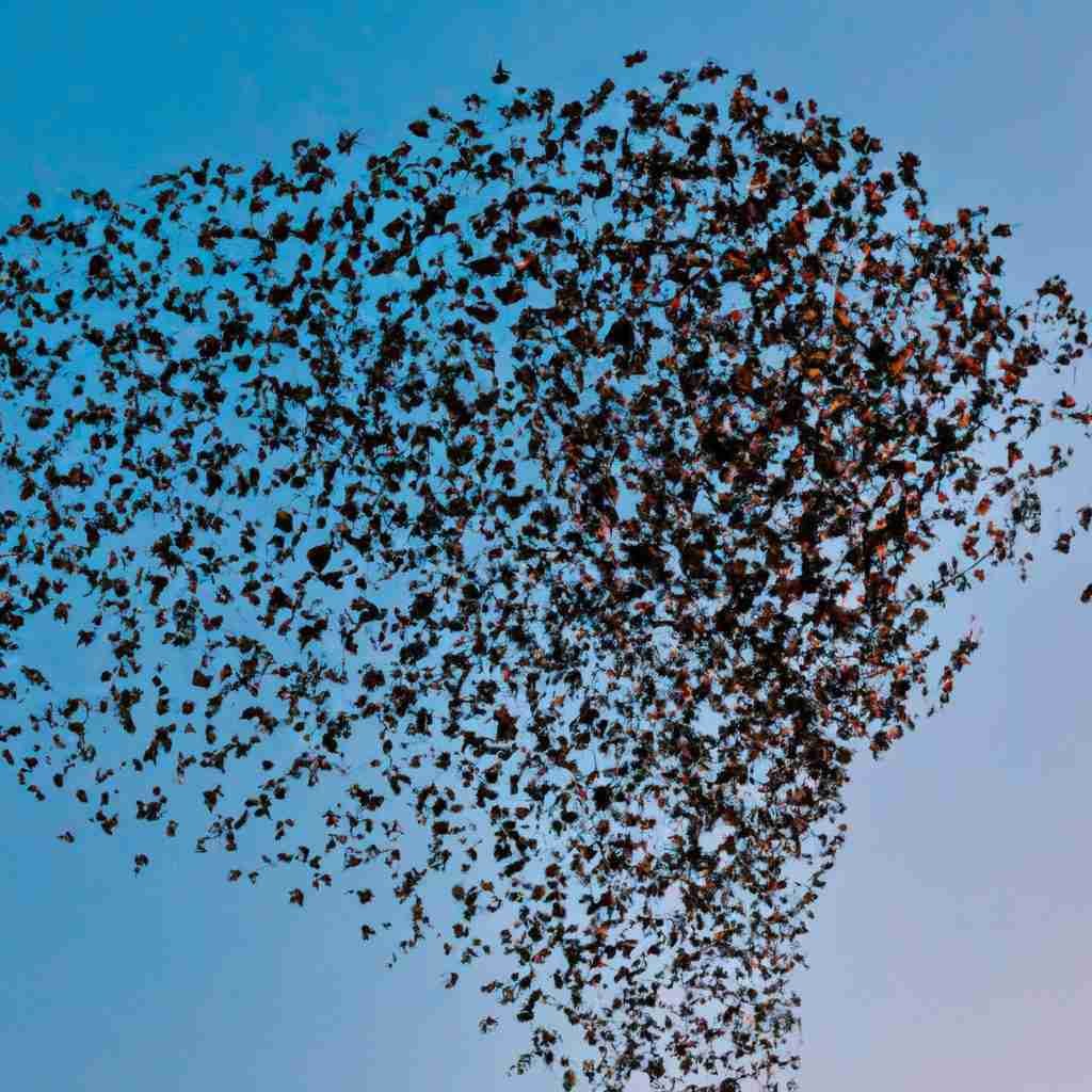 Starlings flying in synchronized patterns to avoid falcons
