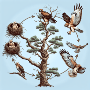 Lifecycle of a bird from egg to flight.