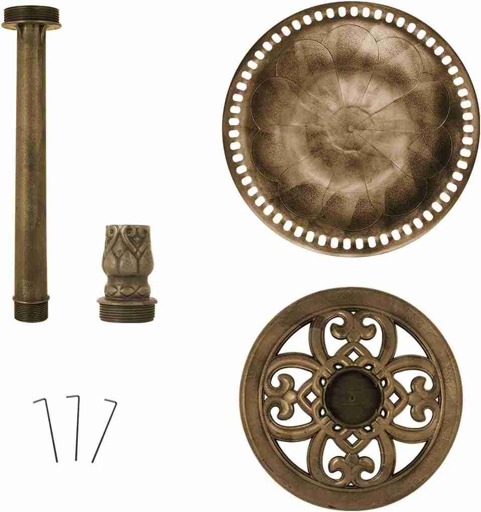 VIVOHOME Polyresin Antique Outdoor Golden Garden Bird Bath and Solar Powered Round Pond Fountain Combo Set VIVOHOME Polyresin Antique Outdoor Golden Garden Bird Bath and Solar Powered Round Pond Fountain Combo Set