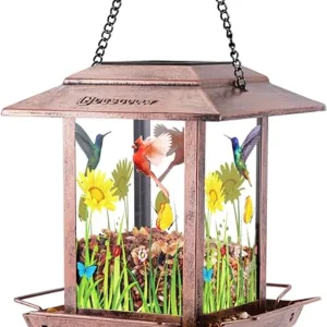 Chew-Proof and Weather-Resistant DesGully Metal Solar Bird Feeder – Perfect Hanging Gift for Bird Lovers, Garden, and Yard; Ideal for Wild Birds Chew-Proof and Weather-Resistant DesGully Metal Solar Bird Feeder – Perfect Hanging Gift for Bird Lovers, Garden, and Yard; Ideal for Wild Birds