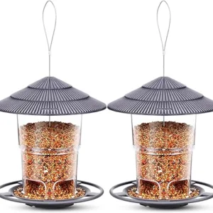 eWonLife Outdoor Bird Feeder – Easy to Clean and Fill, Adjustable Hanging Feeder with Sturdy Wire and Roof, Made of Plastic – Perfect for Garden, Backyard, and Terrace (25 eWonLife Outdoor Bird Feeder – Easy to Clean and Fill, Adjustable Hanging Feeder with Sturdy Wire and Roof, Made of Plastic – Perfect for Garden, Backyard, and Terrace (25