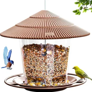 Hanizi Outdoor Wild Bird Seed Hanging Feeder with Squirrel-Proof Design – Brown, Ideal for Garden Yard Decoration Hanizi Outdoor Wild Bird Seed Hanging Feeder with Squirrel-Proof Design – Brown, Ideal for Garden Yard Decoration
