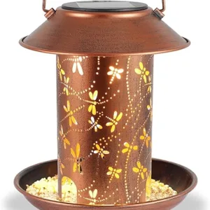 Outdoor Hanging Garden Lantern Solar Bird Feeder by Tepaken – Metal Wild Birdfeeder with Dragonfly Pattern. Perfect Metal Decor and Gift Idea for Mom, Grandma, and Women Outdoor Hanging Garden Lantern Solar Bird Feeder by Tepaken – Metal Wild Birdfeeder with Dragonfly Pattern. Perfect Metal Decor and Gift Idea for Mom, Grandma, and Women