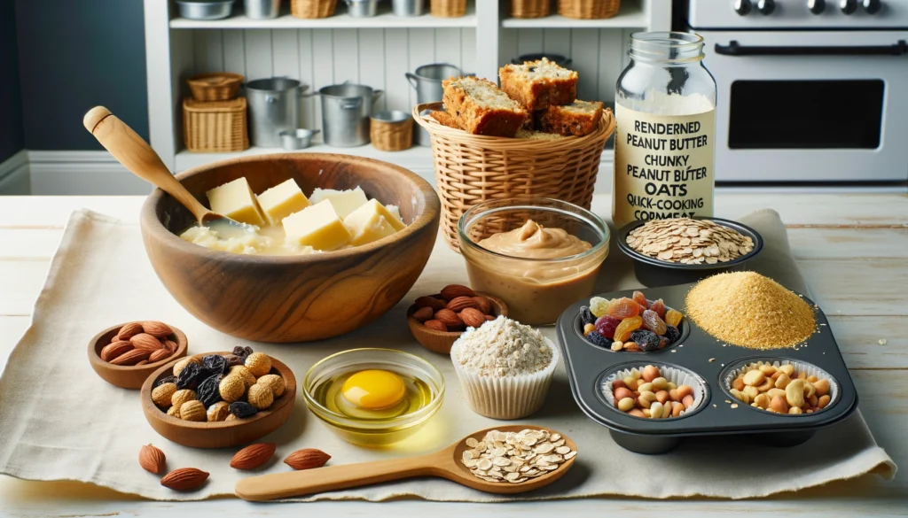 Assorted baking ingredients on kitchen counter.