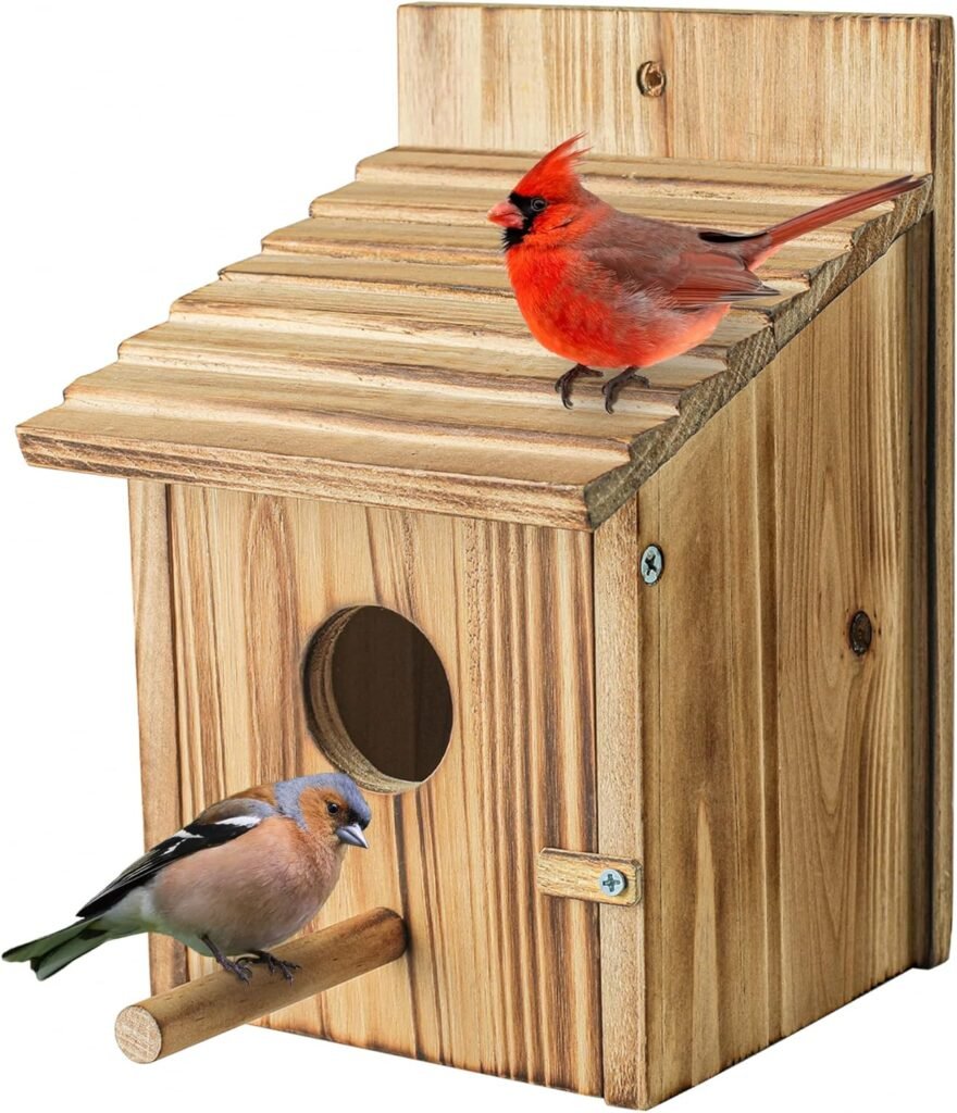 Wood Bird Houses for Outside with Pole Wooden Bird House for Finch Bluebird Cardinals Hanging Birdhouse Clearance Garden Country Cottages Wood Bird Houses for Outside with Pole Wooden Bird House for Finch Bluebird Cardinals Hanging Birdhouse Clearance Garden Country Cottages